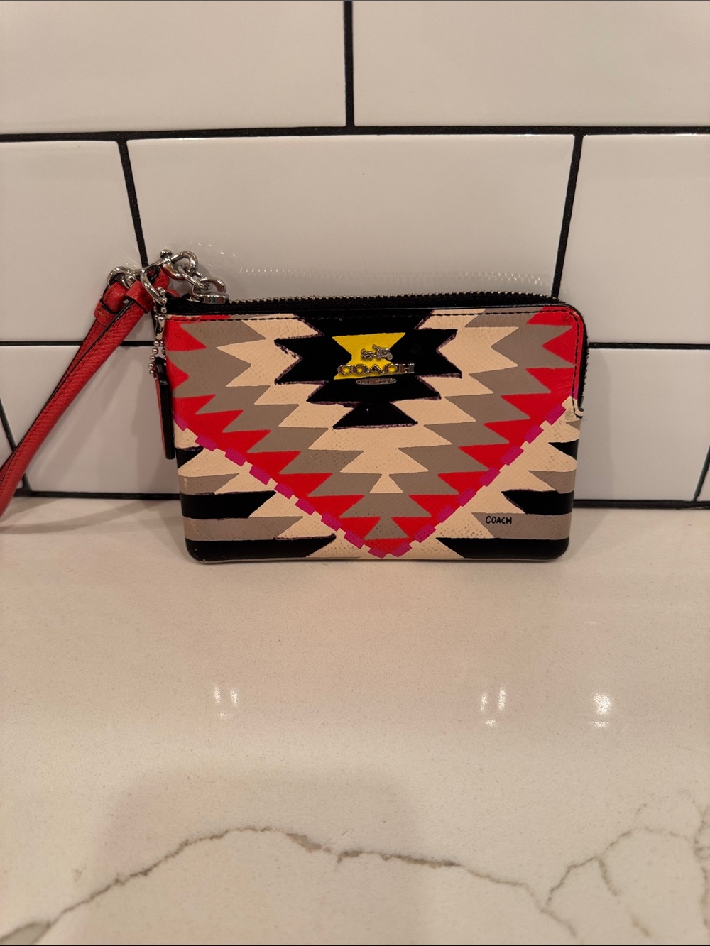 Coach Coachella x Dreamweaver Geometric Leather Wristlet with hangtag